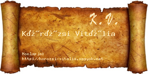 Körözsi Vitália névjegykártya